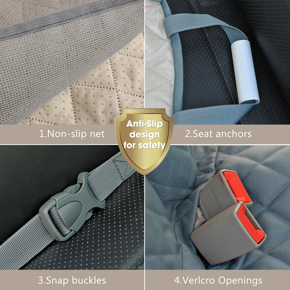 Dog Seat Cover w/ View Mesh, Zippers & Pockets