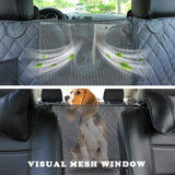 Dog Seat Cover w/ View Mesh, Zippers & Pockets