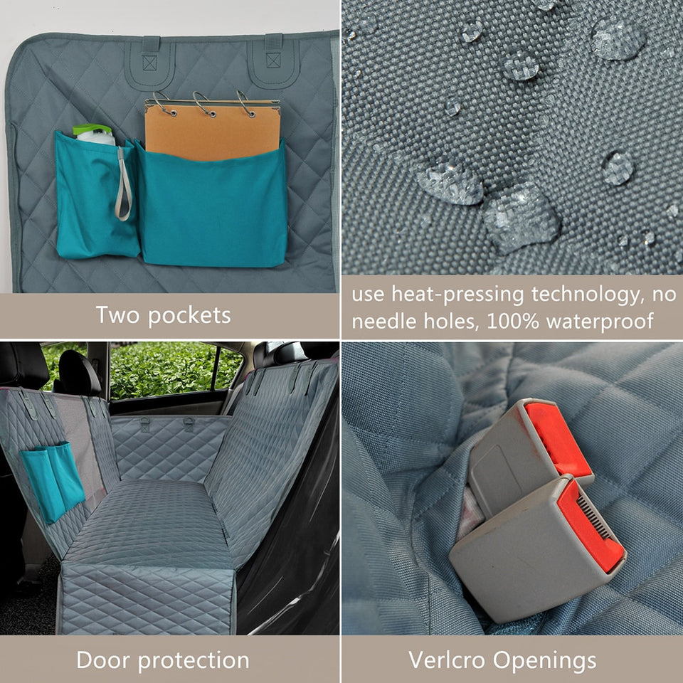 Dog Seat Cover w/ View Mesh, Zippers & Pockets